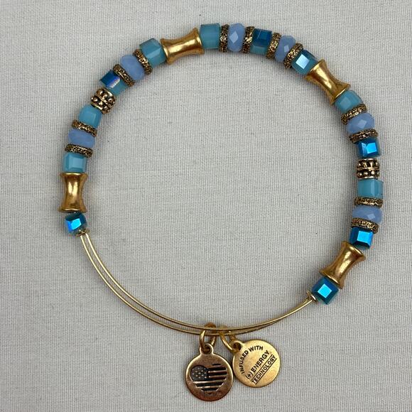 Alex and Ani Bracelet Lot - Vintage Sixty Six and Beaded Wrap Blue Green Energy - Picture 6 of 12